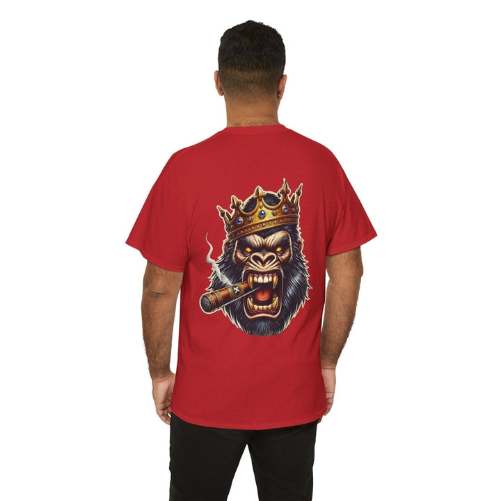Angry Gorilla King Unisex Heavy Cotton Tee - Red - S - Angry Gorilla King Unisex Heavy Cotton Tee - Tatoo Tee