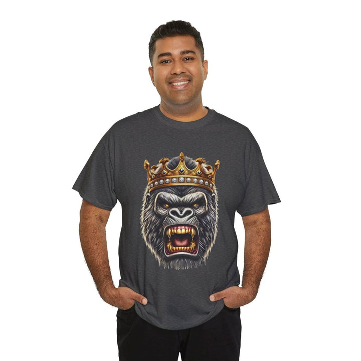 Angry Gorilla King Unisex Heavy Cotton Tee - Red - S - Angry Gorilla King Unisex Heavy Cotton Tee - Tatoo Tee