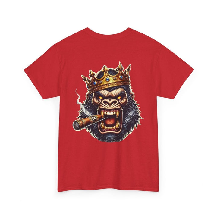 Angry Gorilla King Unisex Heavy Cotton Tee - Red - S - Angry Gorilla King Unisex Heavy Cotton Tee - Tatoo Tee