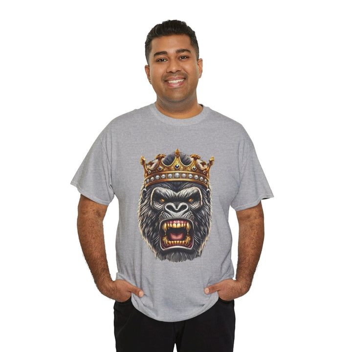 Angry Gorilla King Unisex Heavy Cotton Tee - Red - S - Angry Gorilla King Unisex Heavy Cotton Tee - Tatoo Tee
