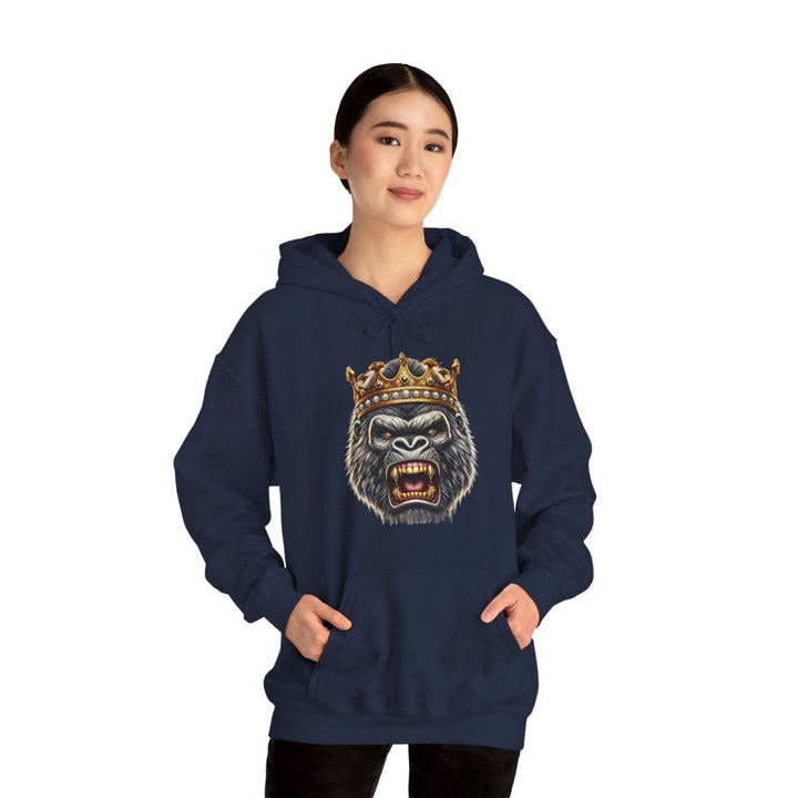 Angry Gorilla King Unisex Hoodie - Navy - S - Angry Gorilla King Unisex Hoodie - Tatoo Tee