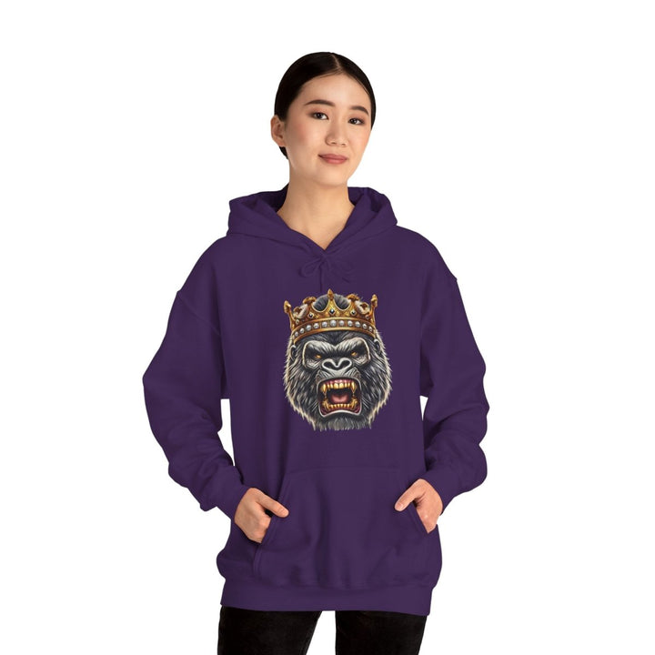 Angry Gorilla King Unisex Hoodie - Purple - S - Angry Gorilla King Unisex Hoodie - Tatoo Tee