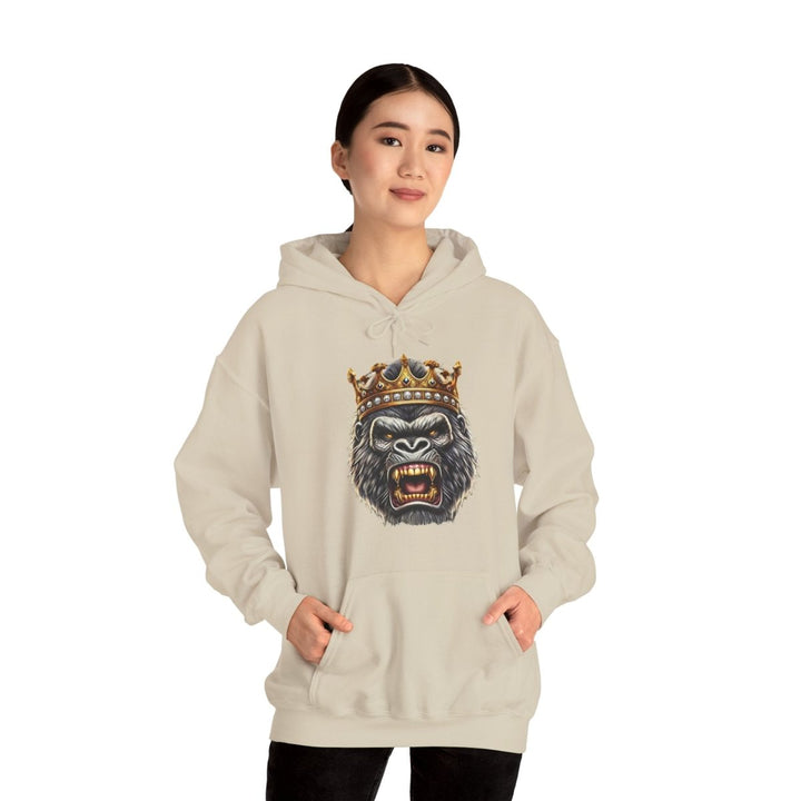 Angry Gorilla King Unisex Hoodie - Sand - S - Angry Gorilla King Unisex Hoodie - Tatoo Tee