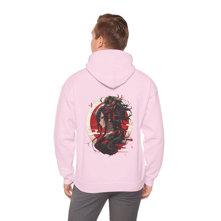 Anime Dragon Girl Unisex Hoodie - Light Pink - S - Anime Dragon Girl Unisex Hoodie - Tatoo Tee
