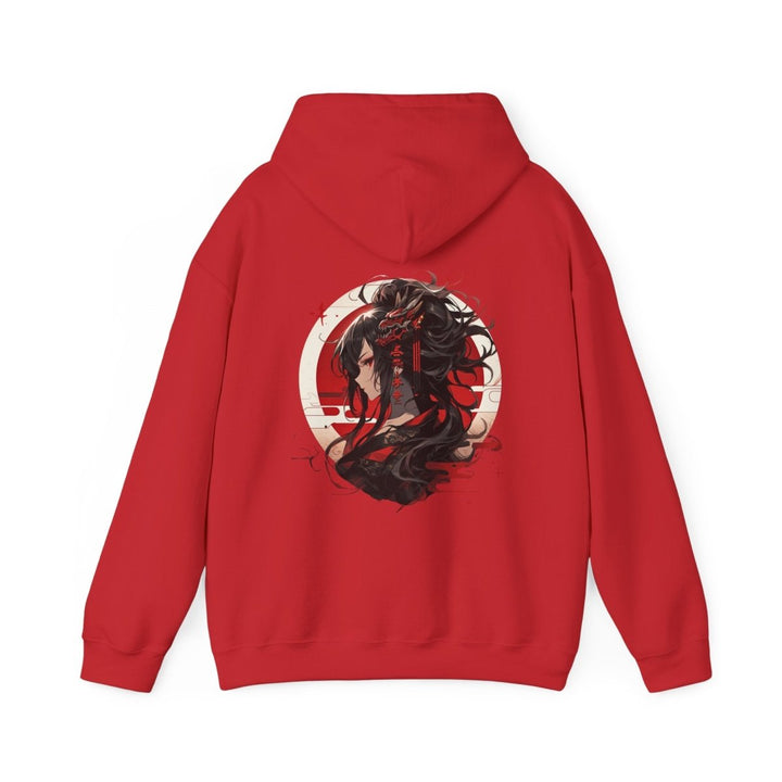 Anime Dragon Girl Unisex Hoodie - Red - S - Anime Dragon Girl Unisex Hoodie - Tatoo Tee