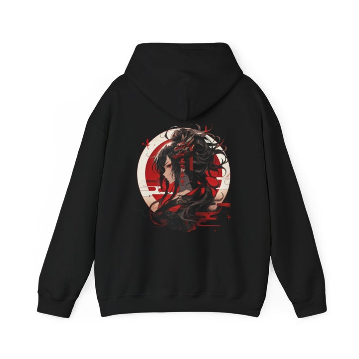 Anime Dragon Girl Unisex Hoodie - Red - S - Anime Dragon Girl Unisex Hoodie - Tatoo Tee