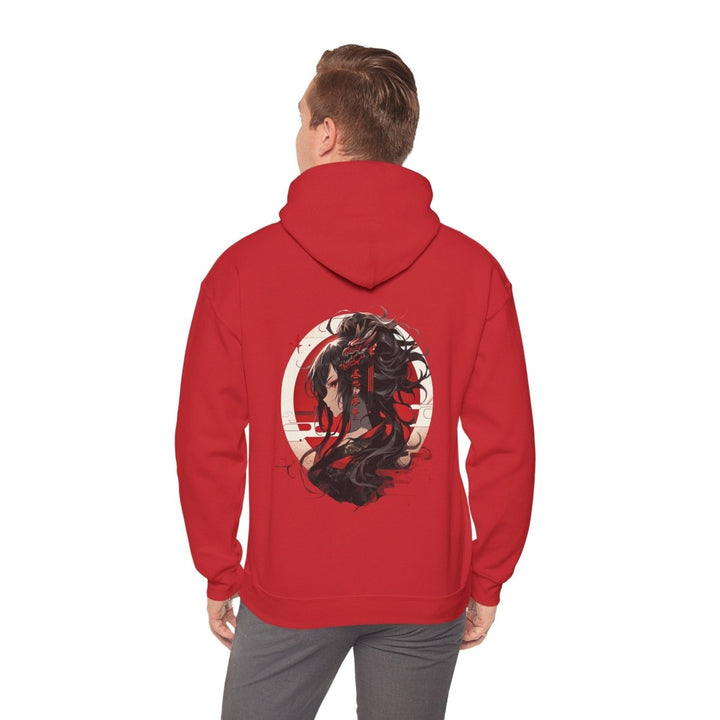 Anime Dragon Girl Unisex Hoodie - Red - S - Anime Dragon Girl Unisex Hoodie - Tatoo Tee