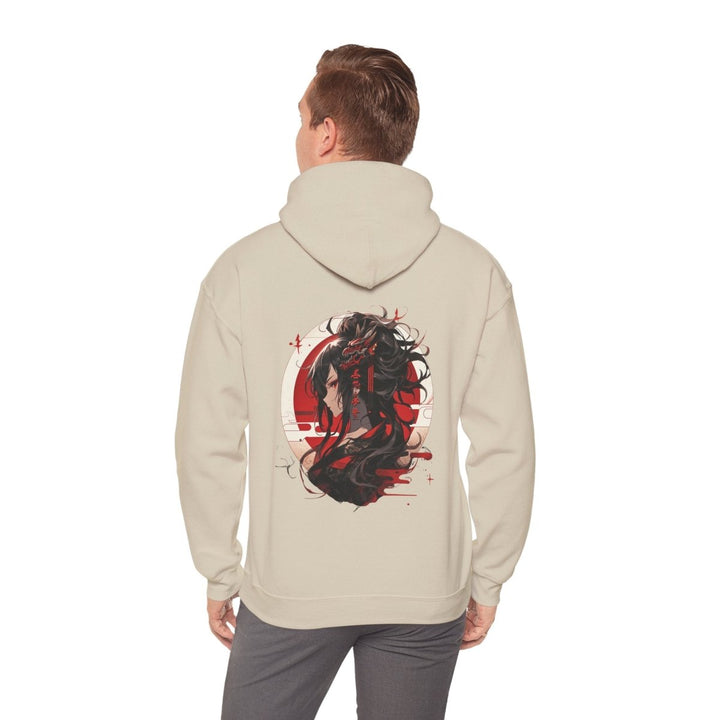 Anime Dragon Girl Unisex Hoodie - Sand - S - Anime Dragon Girl Unisex Hoodie - Tatoo Tee