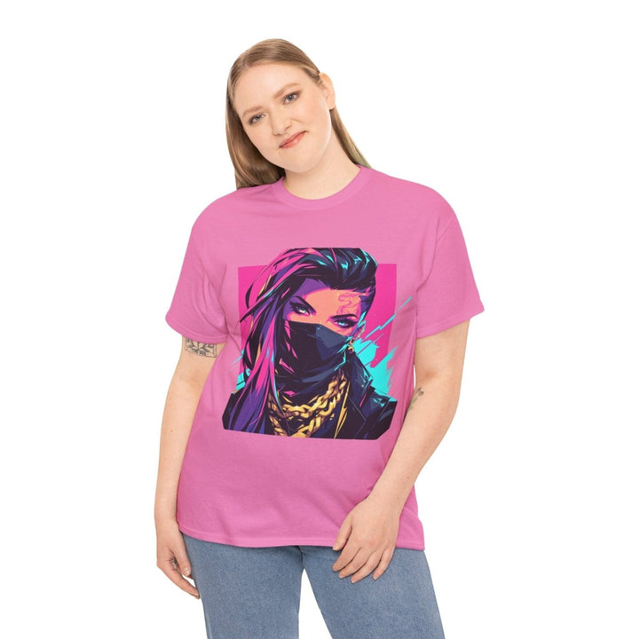 Anime Gangsta Girl Unisex Heavy Cotton Tee - Azalea - S - Anime Gangsta Girl Unisex Heavy Cotton Tee - Tatoo Tee