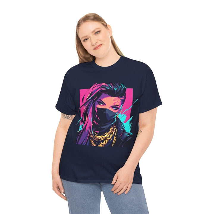 Anime Gangsta Girl Unisex Heavy Cotton Tee - Azalea - S - Anime Gangsta Girl Unisex Heavy Cotton Tee - Tatoo Tee