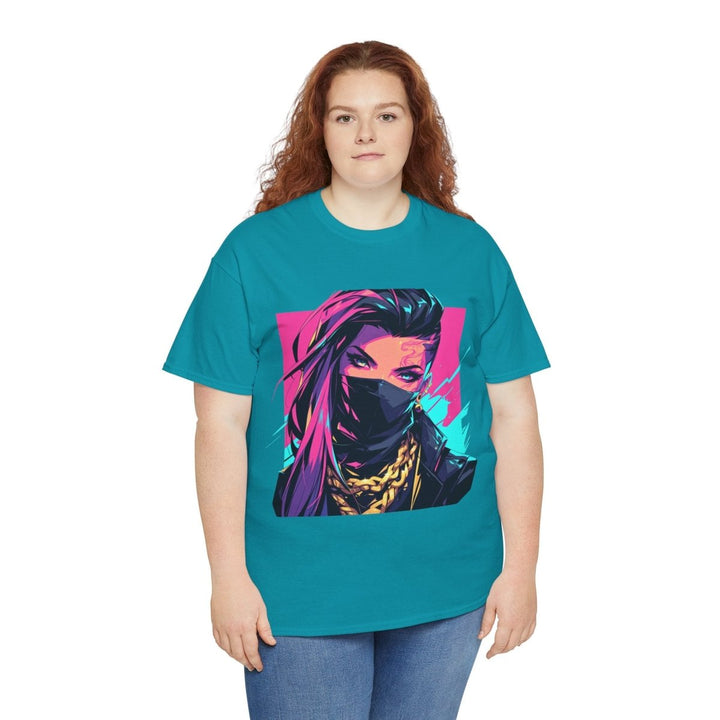 Anime Gangsta Girl Unisex Heavy Cotton Tee - Azalea - S - Anime Gangsta Girl Unisex Heavy Cotton Tee - Tatoo Tee