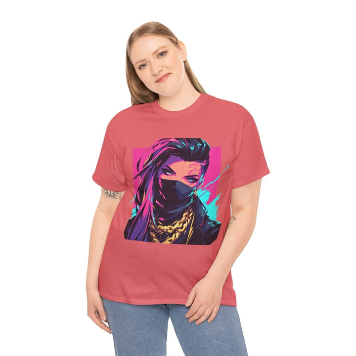 Anime Gangsta Girl Unisex Heavy Cotton Tee - Azalea - S - Anime Gangsta Girl Unisex Heavy Cotton Tee - Tatoo Tee