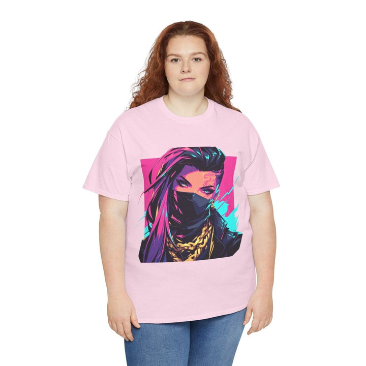 Anime Gangsta Girl Unisex Heavy Cotton Tee - Azalea - S - Anime Gangsta Girl Unisex Heavy Cotton Tee - Tatoo Tee