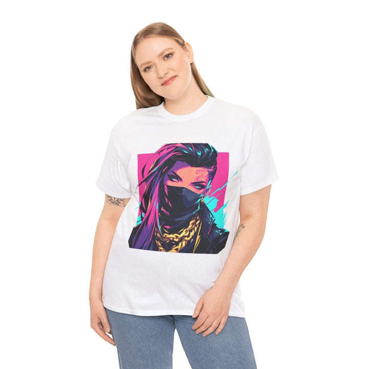 Anime Gangsta Girl Unisex Heavy Cotton Tee - Azalea - S - Anime Gangsta Girl Unisex Heavy Cotton Tee - Tatoo Tee