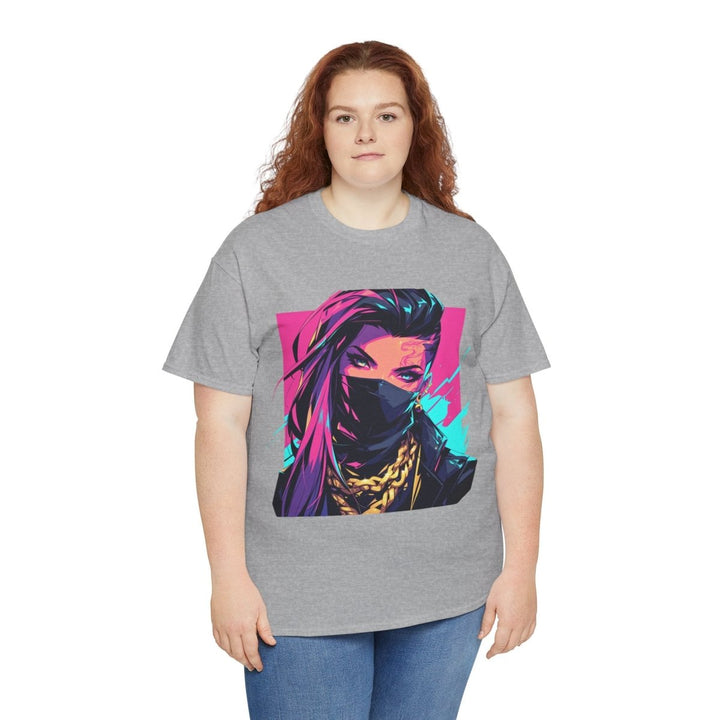 Anime Gangsta Girl Unisex Heavy Cotton Tee - Azalea - S - Anime Gangsta Girl Unisex Heavy Cotton Tee - Tatoo Tee
