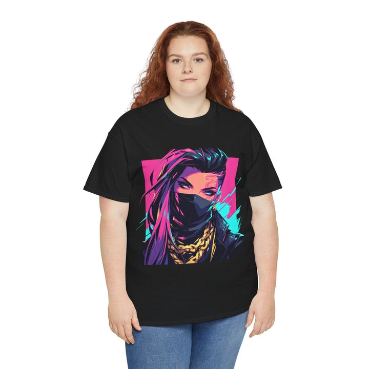 Anime Gangsta Girl Unisex Heavy Cotton Tee - Azalea - S - Anime Gangsta Girl Unisex Heavy Cotton Tee - Tatoo Tee