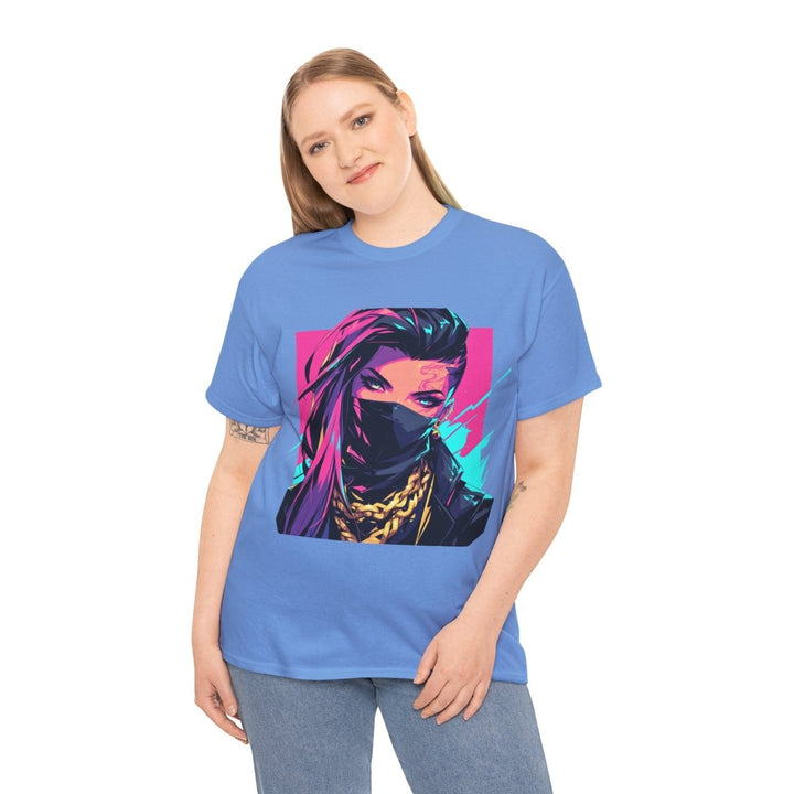 Anime Gangsta Girl Unisex Heavy Cotton Tee - Azalea - S - Anime Gangsta Girl Unisex Heavy Cotton Tee - Tatoo Tee