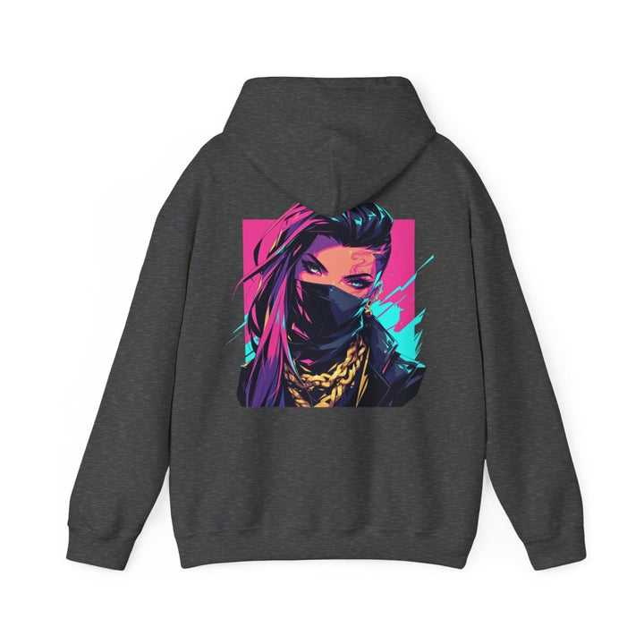 Anime Gangsta Girl Unisex Hoodie - Dark Heather - S - Anime Gangsta Girl Unisex Hoodie - Tatoo Tee
