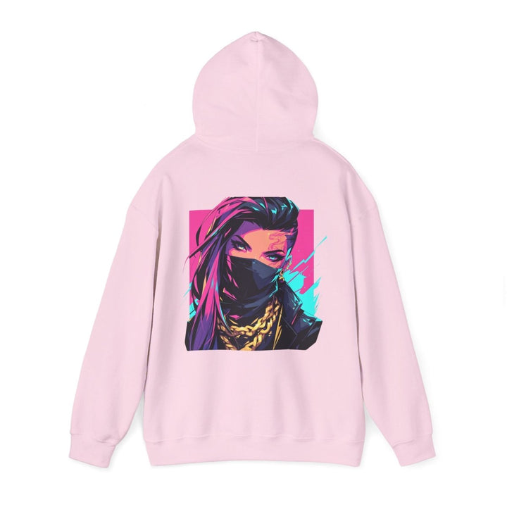 Anime Gangsta Girl Unisex Hoodie - Light Pink - S - Anime Gangsta Girl Unisex Hoodie - Tatoo Tee