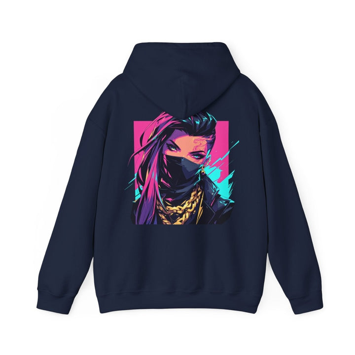 Anime Gangsta Girl Unisex Hoodie - Navy - S - Anime Gangsta Girl Unisex Hoodie - Tatoo Tee