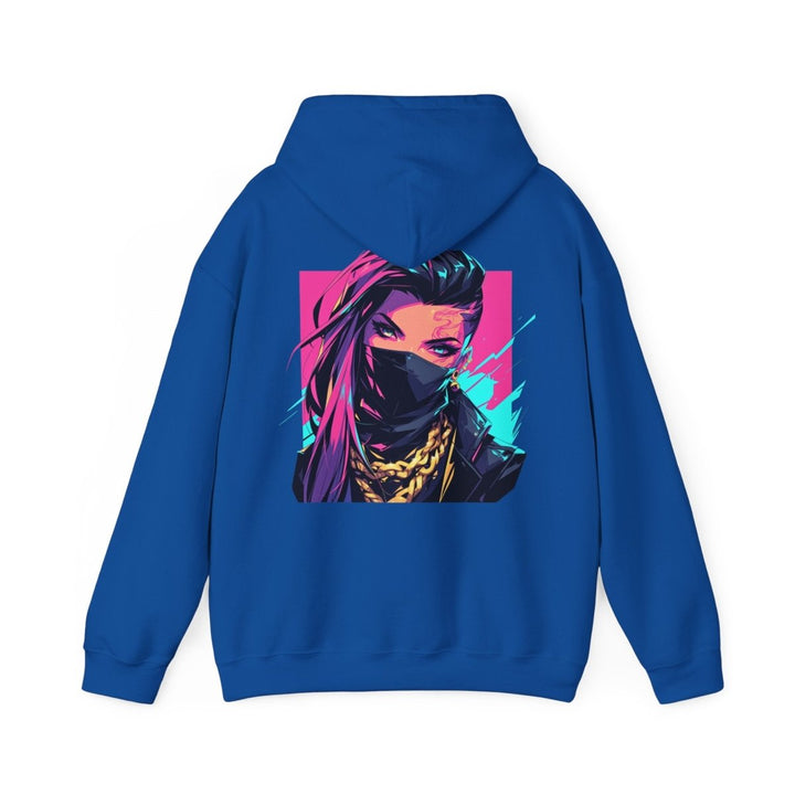 Anime Gangsta Girl Unisex Hoodie - Royal - S - Anime Gangsta Girl Unisex Hoodie - Tatoo Tee