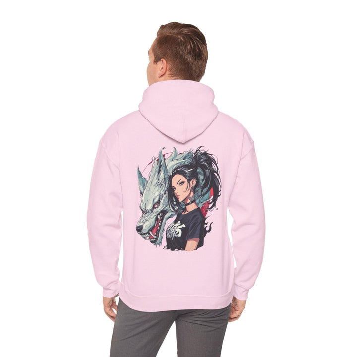 Anime Gangsta Wolf Princess Unisex Hoodie - Light Pink - S - Anime Gangsta Wolf Princess Unisex Hoodie - Tatoo Tee