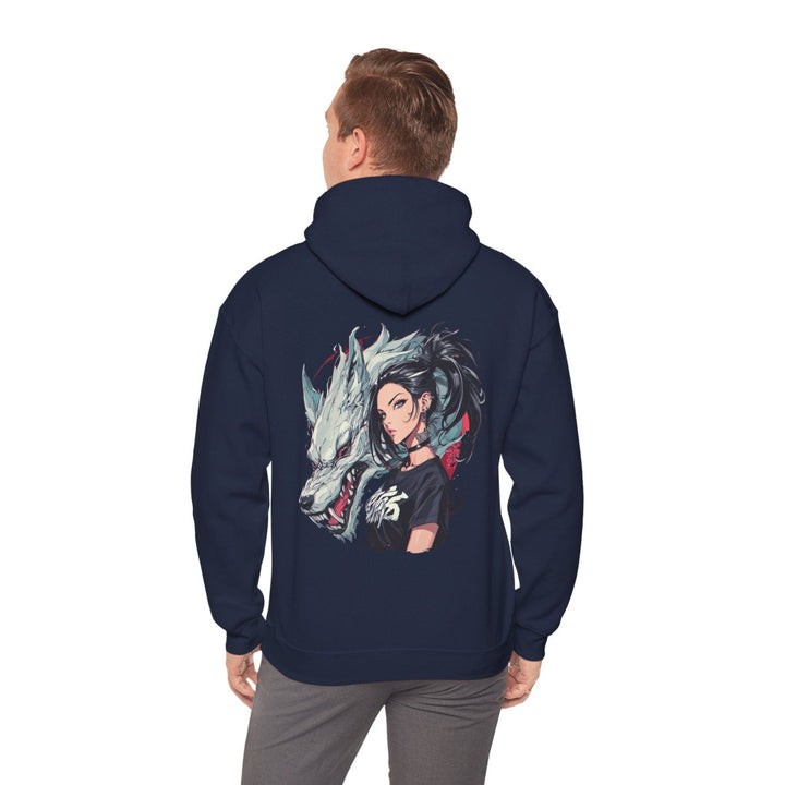 Anime Gangsta Wolf Princess Unisex Hoodie - Navy - S - Anime Gangsta Wolf Princess Unisex Hoodie - Tatoo Tee