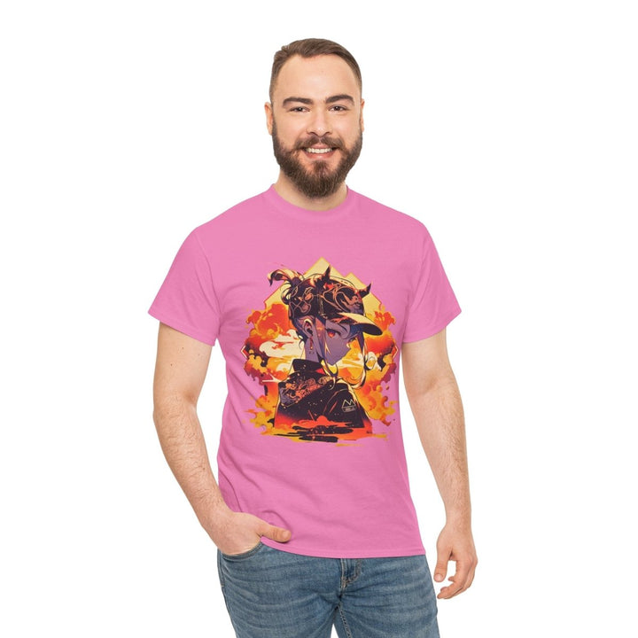 Anime Girl Unisex Heavy Cotton Tee - Heliconia - S - Anime Girl Unisex Heavy Cotton Tee - Tatoo Tee