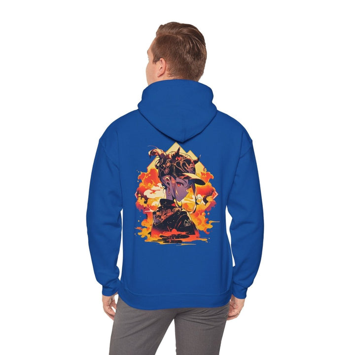 Anime Girl Unisex Hoodie - Royal - S - Anime Girl Unisex Hoodie - Tatoo Tee