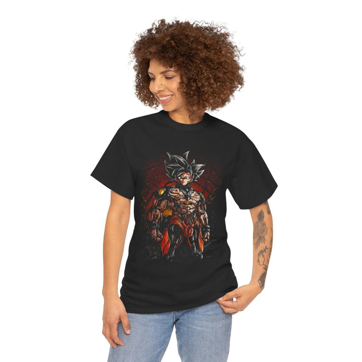 Anime Hero Goku Robot Unisex Heavy Cotton Tee - Perfect Gift for Fans - Black - S - Anime Hero Goku Robot Unisex Heavy Cotton Tee - Perfect Gift for Fans - Tatoo Tee