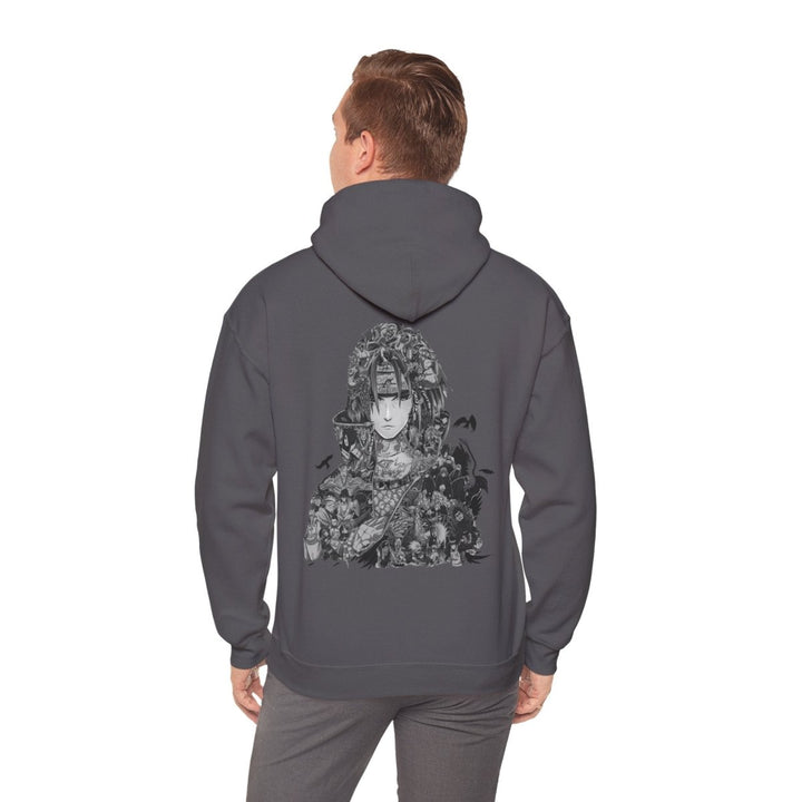 Anime - Inspired Unisex Heavy Blend™ Hooded Sweatshirt - Bold Graphic Design for Fans - Charcoal - S - Anime - Inspired Unisex Heavy Blend™ Hooded Sweatshirt - Bold Graphic Design for Fans - Tatoo Tee