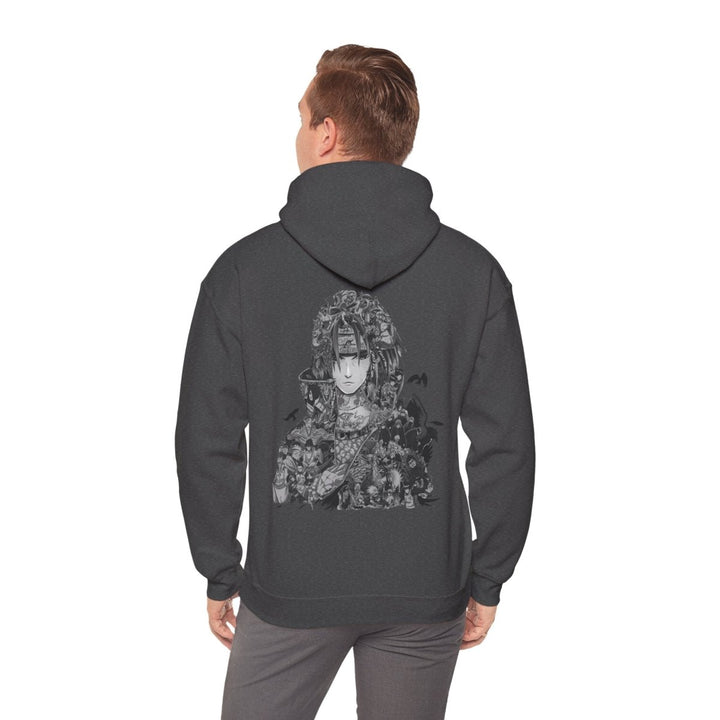 Anime - Inspired Unisex Heavy Blend™ Hooded Sweatshirt - Bold Graphic Design for Fans - Dark Heather - S - Anime - Inspired Unisex Heavy Blend™ Hooded Sweatshirt - Bold Graphic Design for Fans - Tatoo Tee