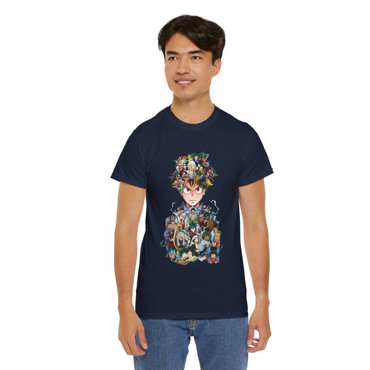 Anime - Inspired Unisex Heavy Cotton Tee - Heroic Comic Art Design - Red - S - Anime - Inspired Unisex Heavy Cotton Tee - Heroic Comic Art Design - Tatoo Tee