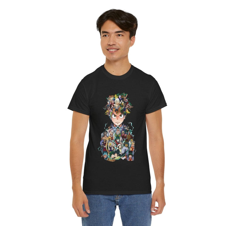 Anime - Inspired Unisex Heavy Cotton Tee - Heroic Comic Art Design - Red - S - Anime - Inspired Unisex Heavy Cotton Tee - Heroic Comic Art Design - Tatoo Tee