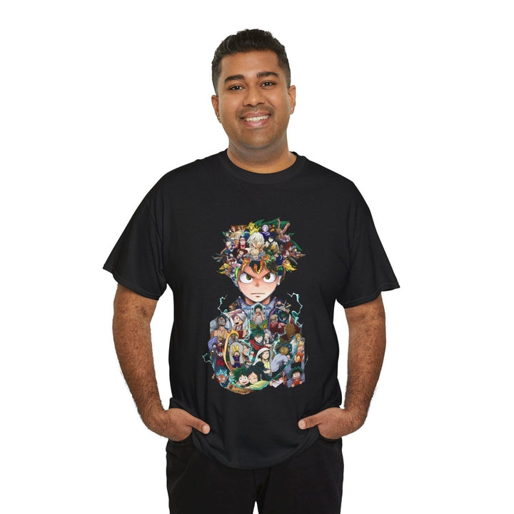 Anime - Inspired Unisex Heavy Cotton Tee - Heroic Comic Art Design - Red - S - Anime - Inspired Unisex Heavy Cotton Tee - Heroic Comic Art Design - Tatoo Tee