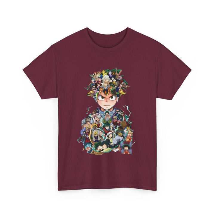 Anime - Inspired Unisex Heavy Cotton Tee - Heroic Comic Art Design - Red - S - Anime - Inspired Unisex Heavy Cotton Tee - Heroic Comic Art Design - Tatoo Tee