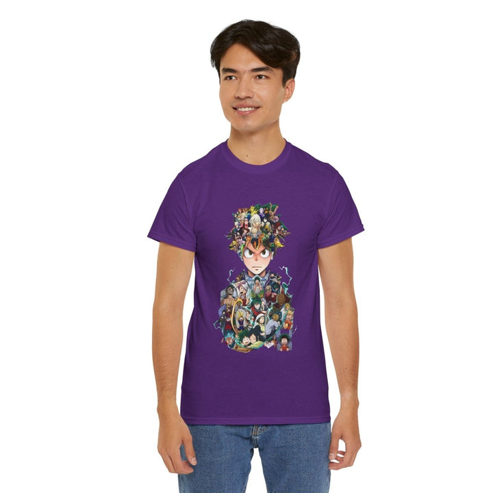 Anime - Inspired Unisex Heavy Cotton Tee - Heroic Comic Art Design - Red - S - Anime - Inspired Unisex Heavy Cotton Tee - Heroic Comic Art Design - Tatoo Tee
