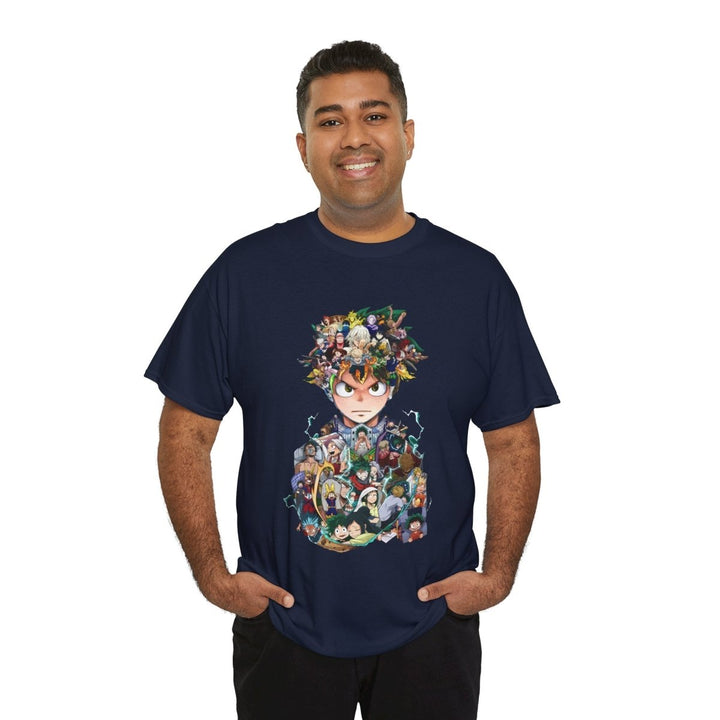 Anime - Inspired Unisex Heavy Cotton Tee - Heroic Comic Art Design - Red - S - Anime - Inspired Unisex Heavy Cotton Tee - Heroic Comic Art Design - Tatoo Tee