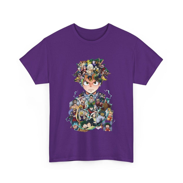 Anime - Inspired Unisex Heavy Cotton Tee - Heroic Comic Art Design - Red - S - Anime - Inspired Unisex Heavy Cotton Tee - Heroic Comic Art Design - Tatoo Tee