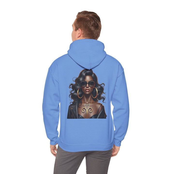 Aries Girl Unisex Hoodie - Carolina Blue - S - Aries Girl Unisex Hoodie - Tatoo Tee
