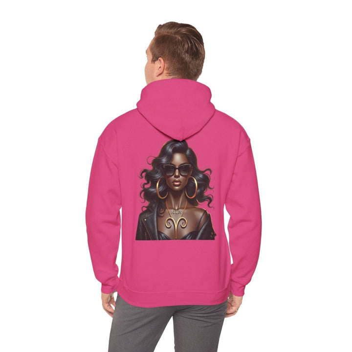 Aries Girl Unisex Hoodie - Heliconia - S - Aries Girl Unisex Hoodie - Tatoo Tee