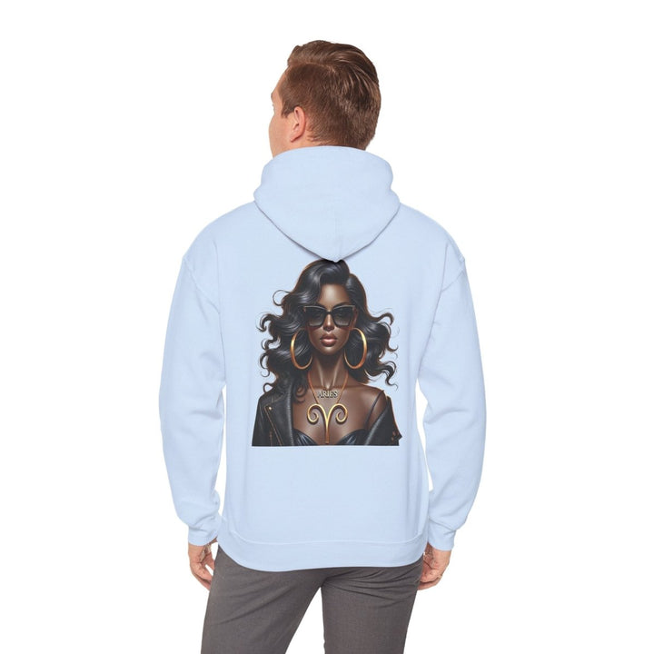 Aries Girl Unisex Hoodie - Light Blue - S - Aries Girl Unisex Hoodie - Tatoo Tee