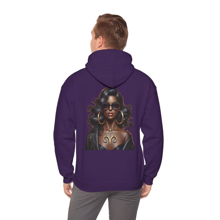Aries Girl Unisex Hoodie - Purple - S - Aries Girl Unisex Hoodie - Tatoo Tee