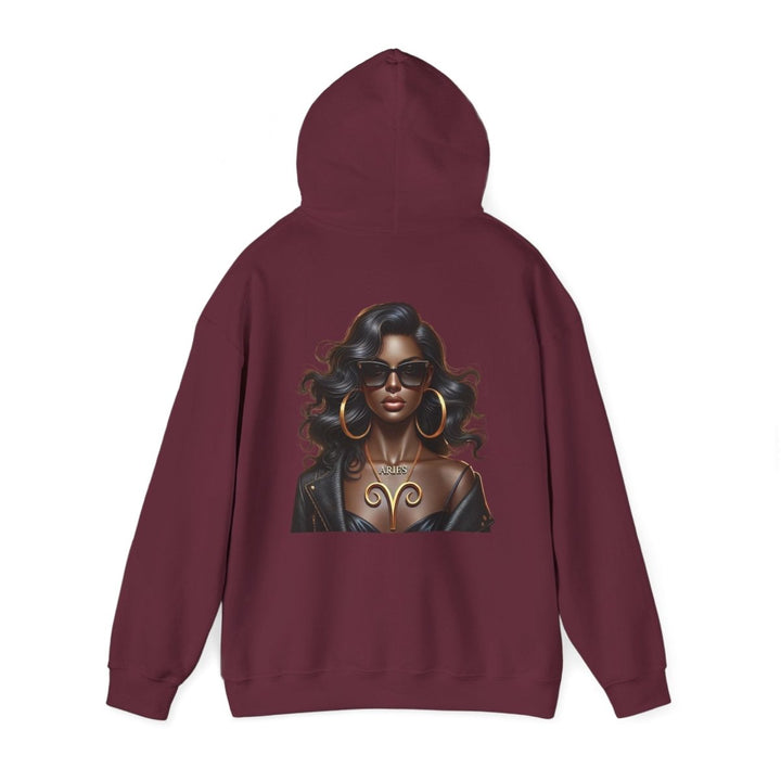 Aries Girl Unisex Hoodie - Red - S - Aries Girl Unisex Hoodie - Tatoo Tee