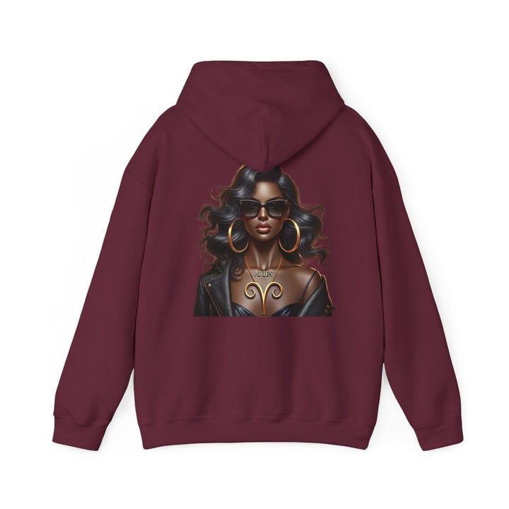 Aries Girl Unisex Hoodie - Red - S - Aries Girl Unisex Hoodie - Tatoo Tee