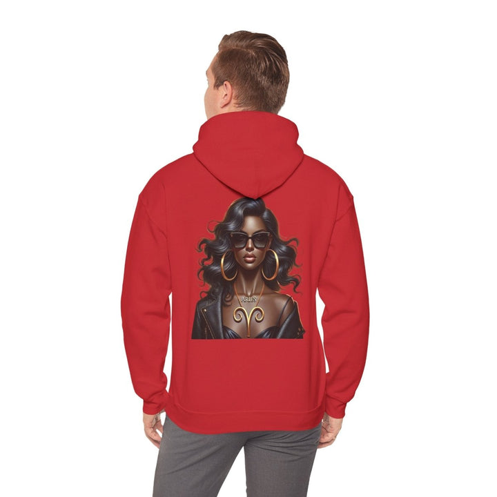 Aries Girl Unisex Hoodie - Red - S - Aries Girl Unisex Hoodie - Tatoo Tee
