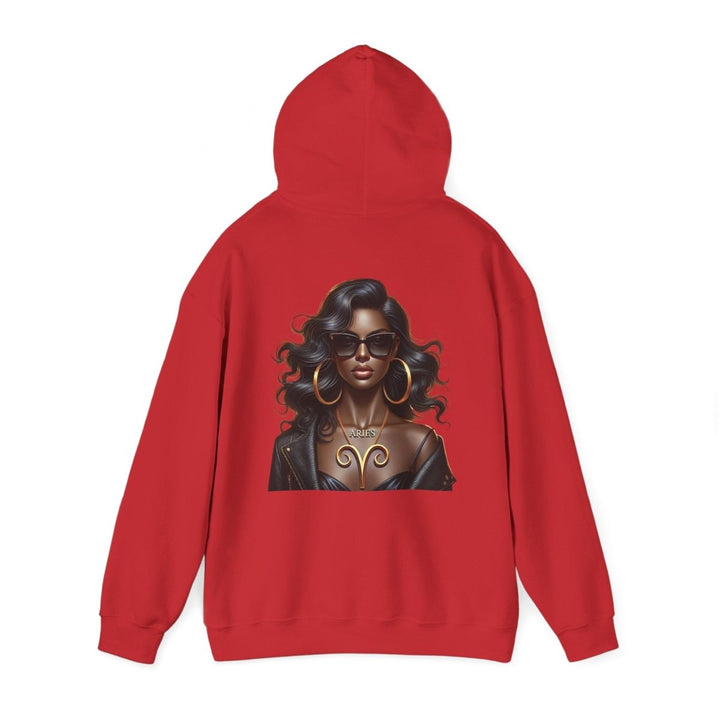 Aries Girl Unisex Hoodie - Red - S - Aries Girl Unisex Hoodie - Tatoo Tee