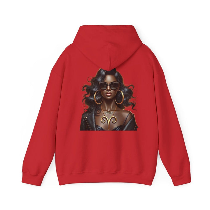 Aries Girl Unisex Hoodie - Red - S - Aries Girl Unisex Hoodie - Tatoo Tee