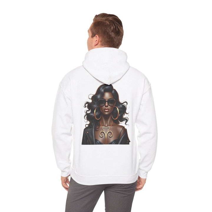 Aries Girl Unisex Hoodie - White - S - Aries Girl Unisex Hoodie - Tatoo Tee