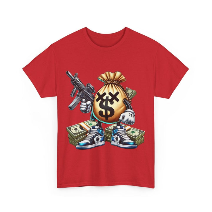 Armed Money Bag Unisex Heavy Cotton Tee - Cardinal Red - S - Armed Money Bag Unisex Heavy Cotton Tee - Tatoo Tee
